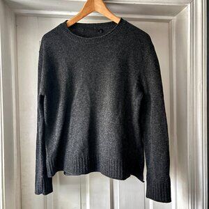 Jenni Kayne Everyday Sweater Wool Cashmere Blend Heather Dark Gray Size S